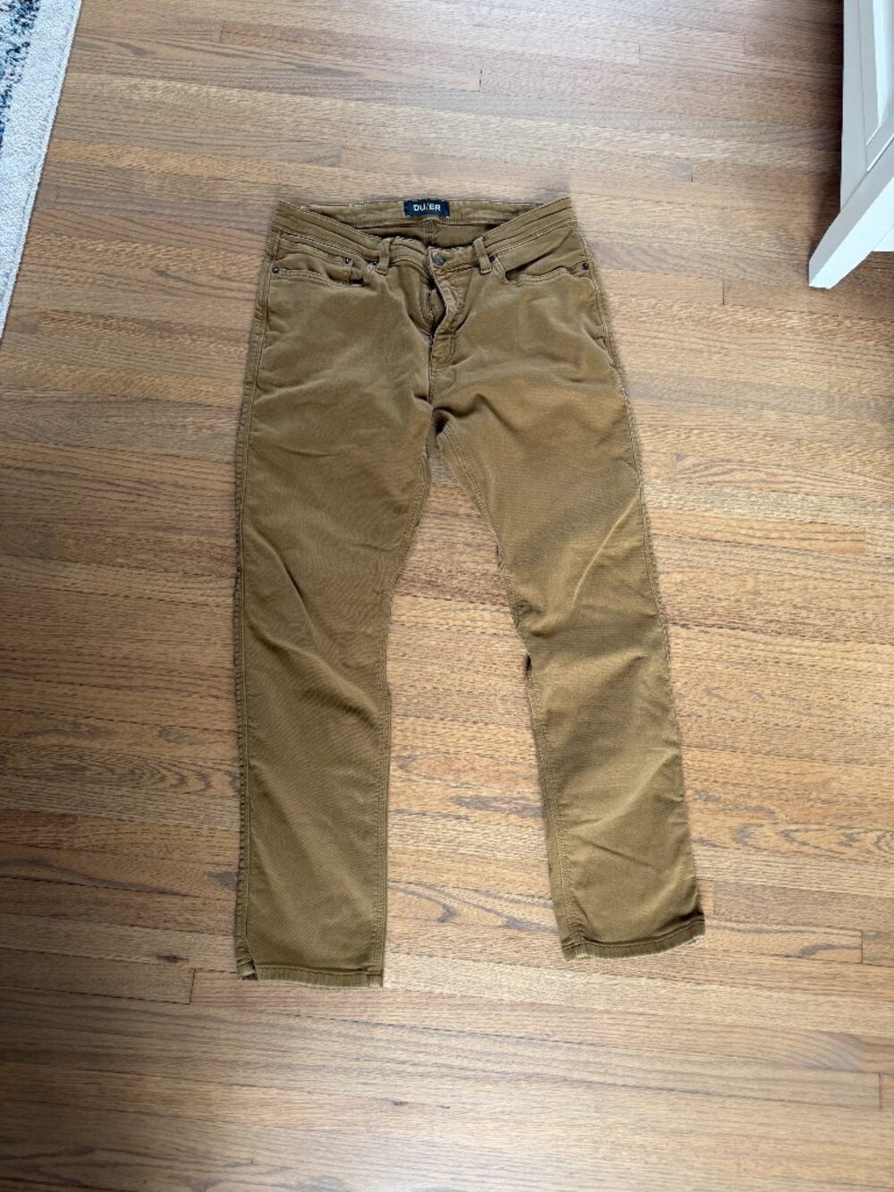 DU/ER Performance Denim Men's 34x32 Tan Khaki Slim Straight Pants